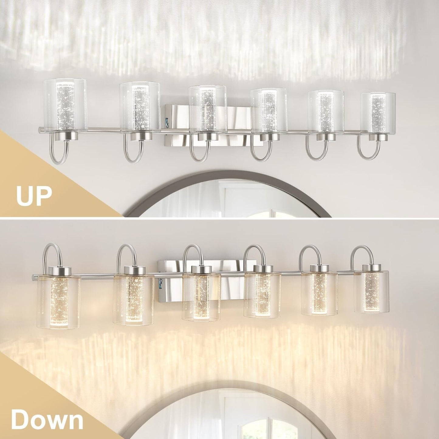 Luminaires de salle de bain en nickel brossé à 3/4/5/6 lumières