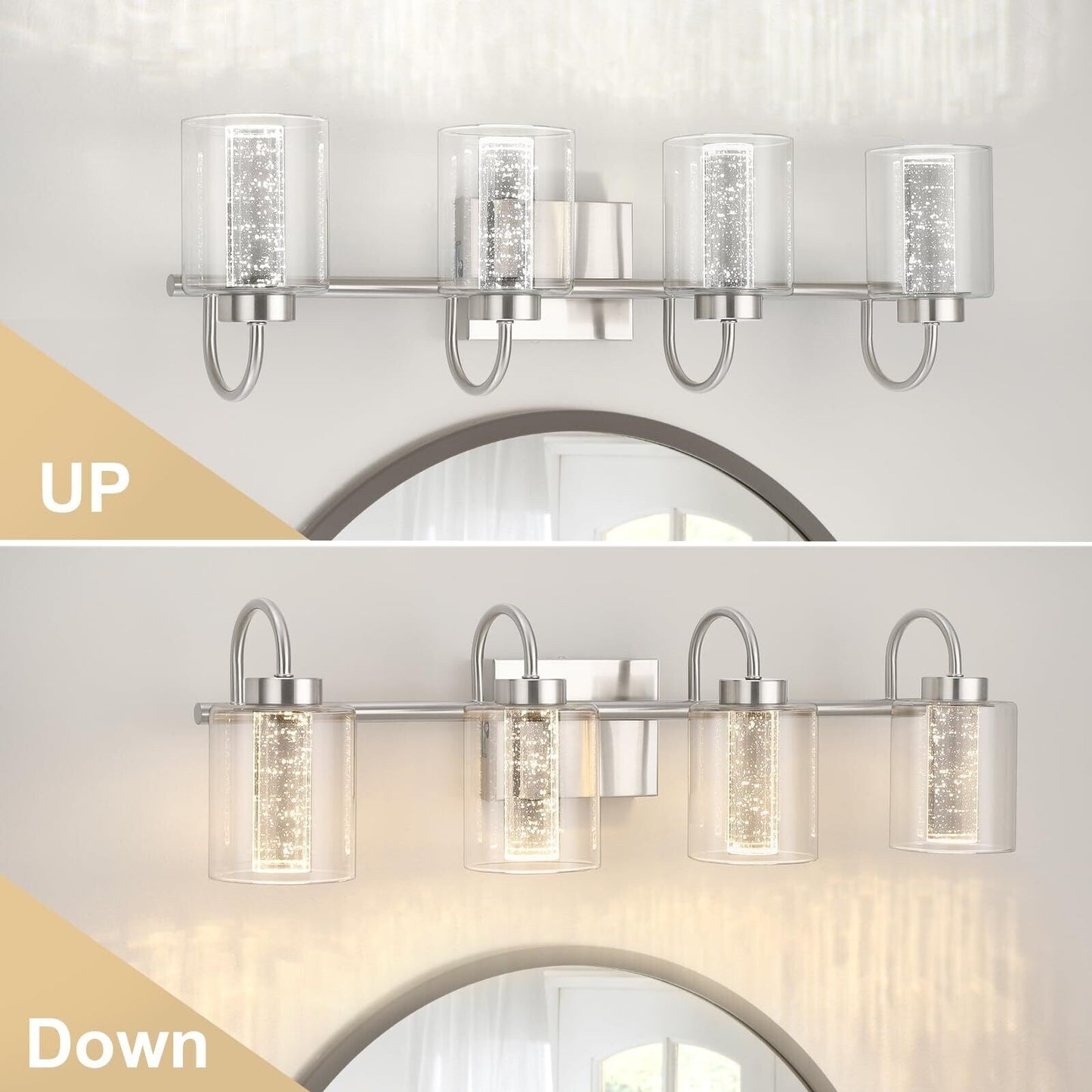 Luminaires de salle de bain en nickel brossé à 3/4/5/6 lumières