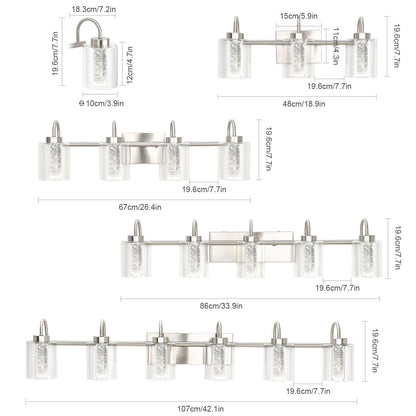 Luminaires de salle de bain en nickel brossé à 3/4/5/6 lumières