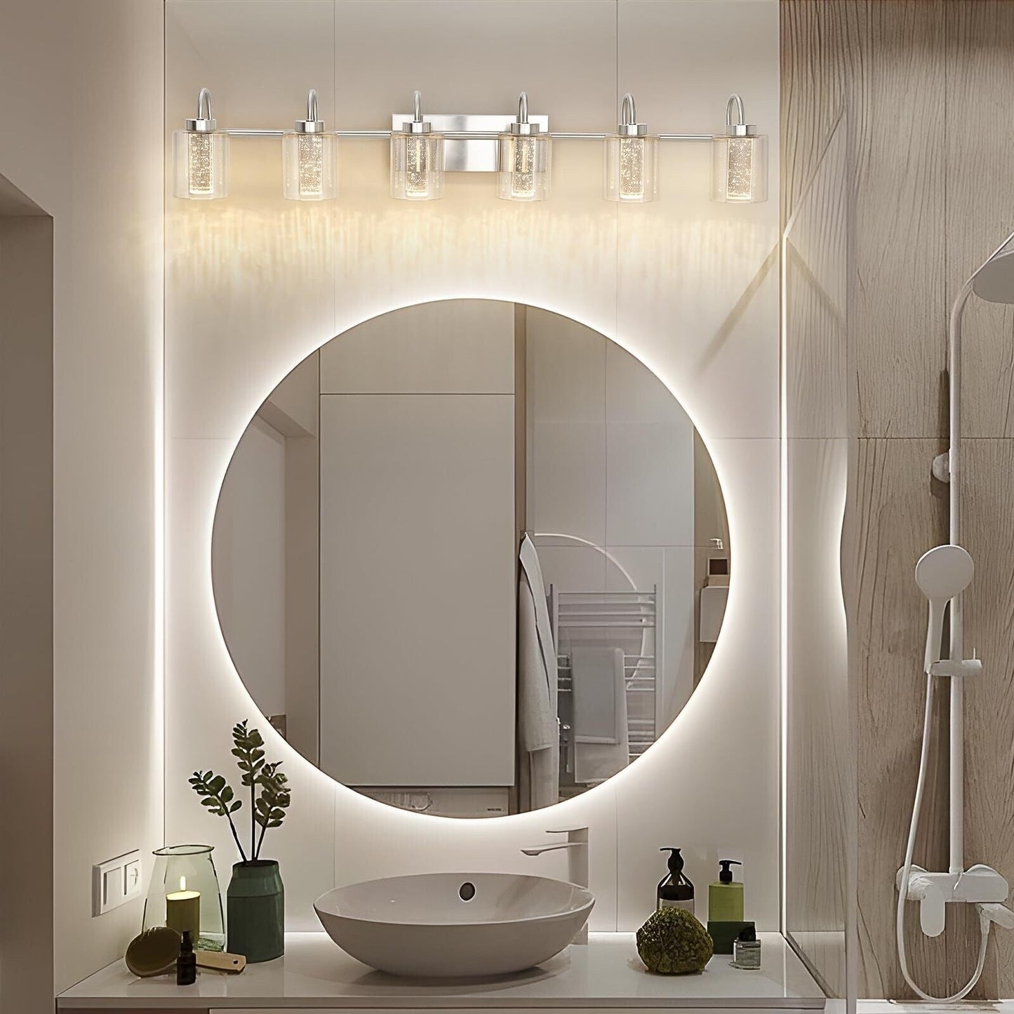 Luminaires de salle de bain en nickel brossé à 3/4/5/6 lumières