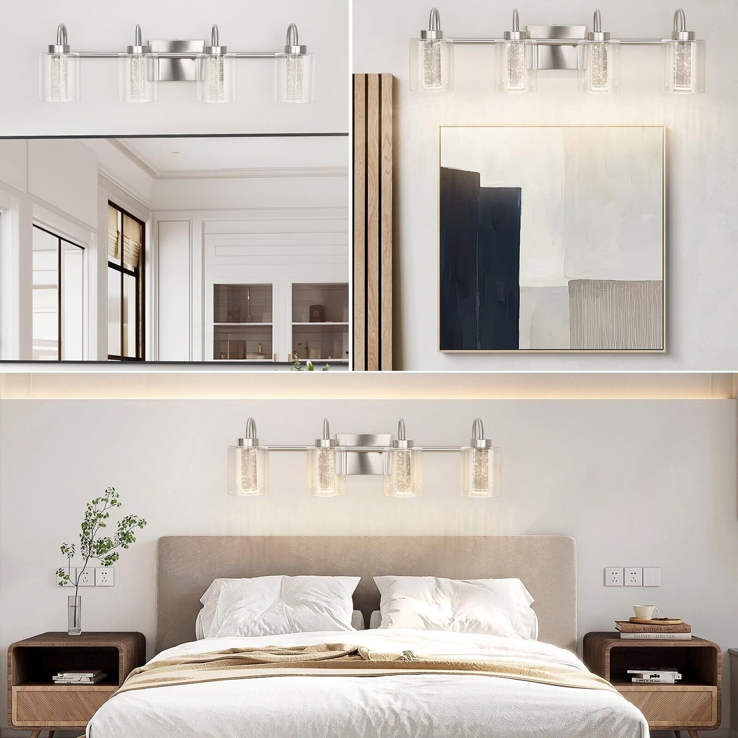 Luminaires de salle de bain en nickel brossé à 3/4/5/6 lumières