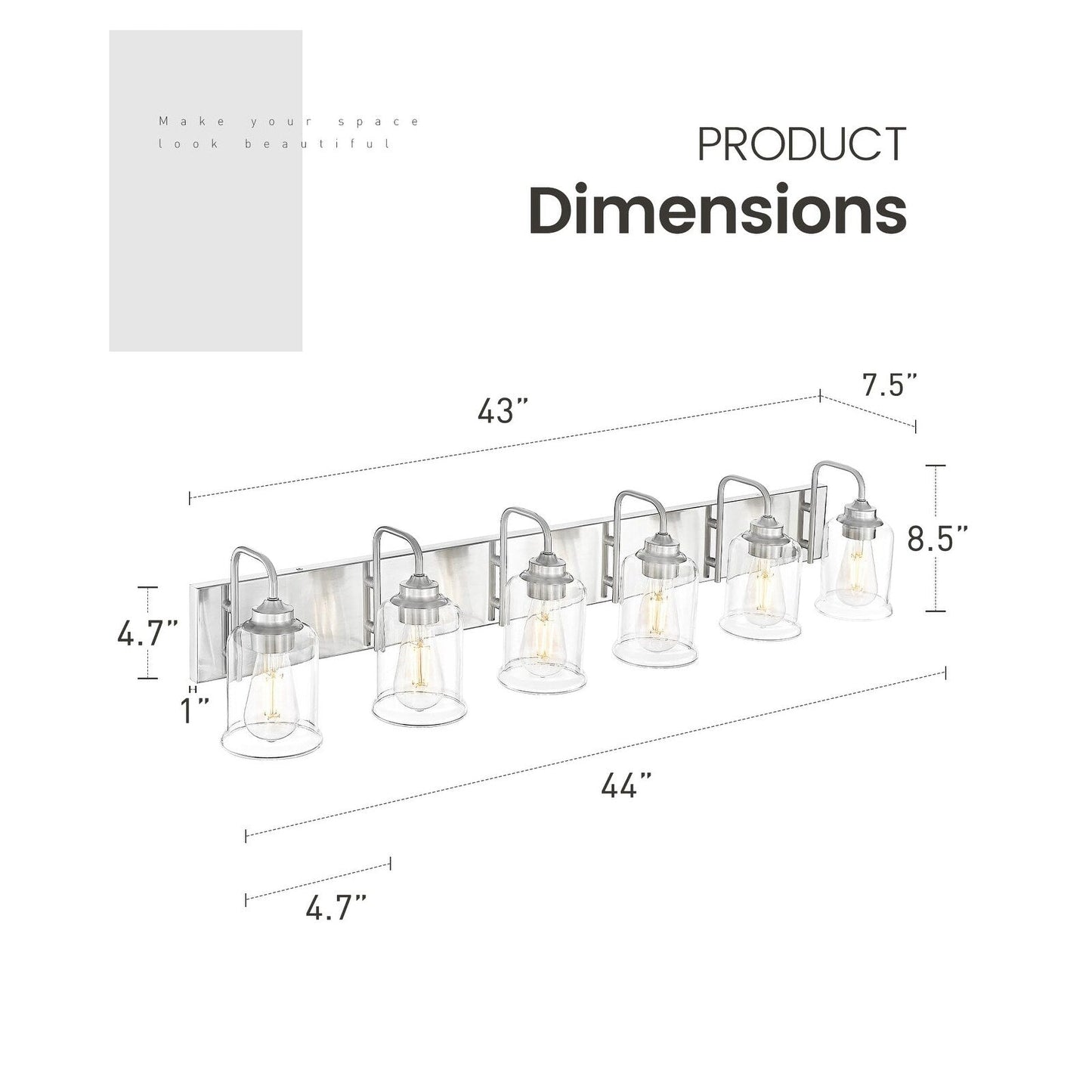 Appliques murales modernes à 3/4/5/6 lumières au-dessus du miroir pour salle de bain