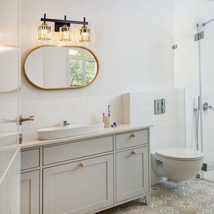 Applique murale moderne à 3/4/5 lumières en cristal, à intensité variable, au-dessus du miroir de salle de bain