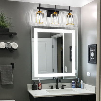 Applique murale moderne à 3/4/5 lumières en cristal, à intensité variable, au-dessus du miroir de salle de bain