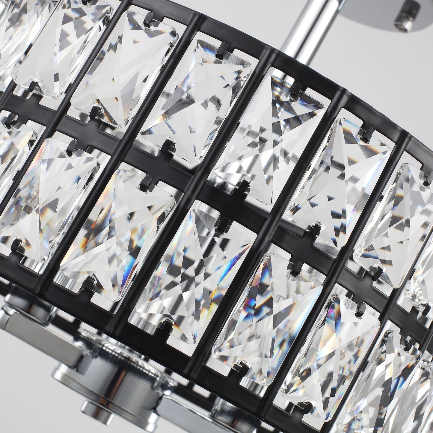 Plafonniers semi-encastrés à 3 lumières en cristal pour salon et couloir