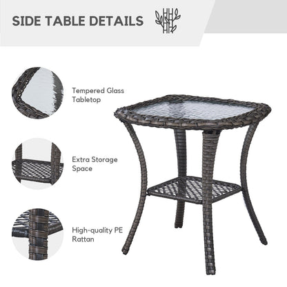 Fauteuil à bascule pivotant d'extérieur Gymojoy 3 pièces en osier avec coussin et table