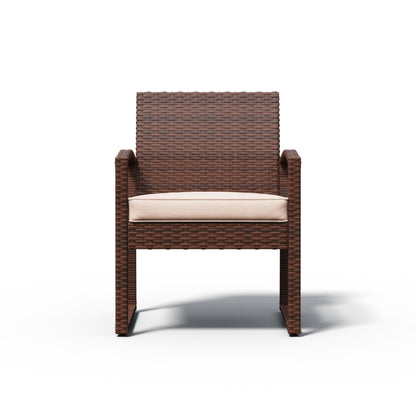 Ensemble de conversation 3 pièces en osier tressé avec coussins pour l'extérieur