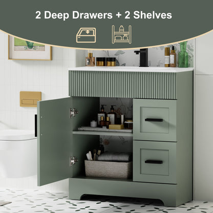 Ensemble meuble-lavabo Wavy Line 30/36/48 avec lavabo et robinet