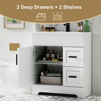 Ensemble meuble-lavabo Wavy Line 30/36/48 avec lavabo et robinet