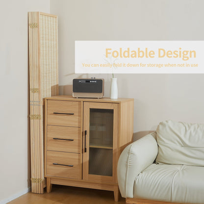 Paravent en bambou 4/6 panneaux, 1,83 m, amovible et pliable, pour séparer les pièces et préserver l'intimité.