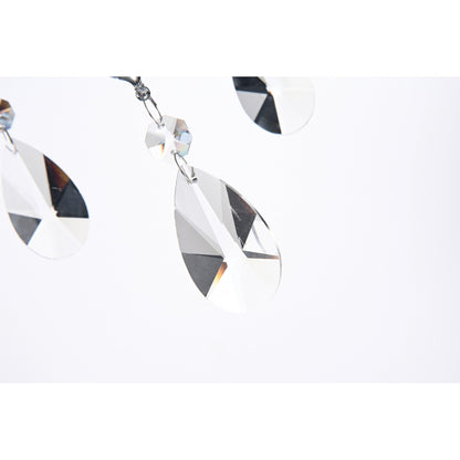 Lustre tambour rond à perles avec cristaux suspendus