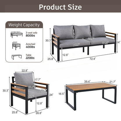 Ensemble de canapés d'extérieur 4 pièces