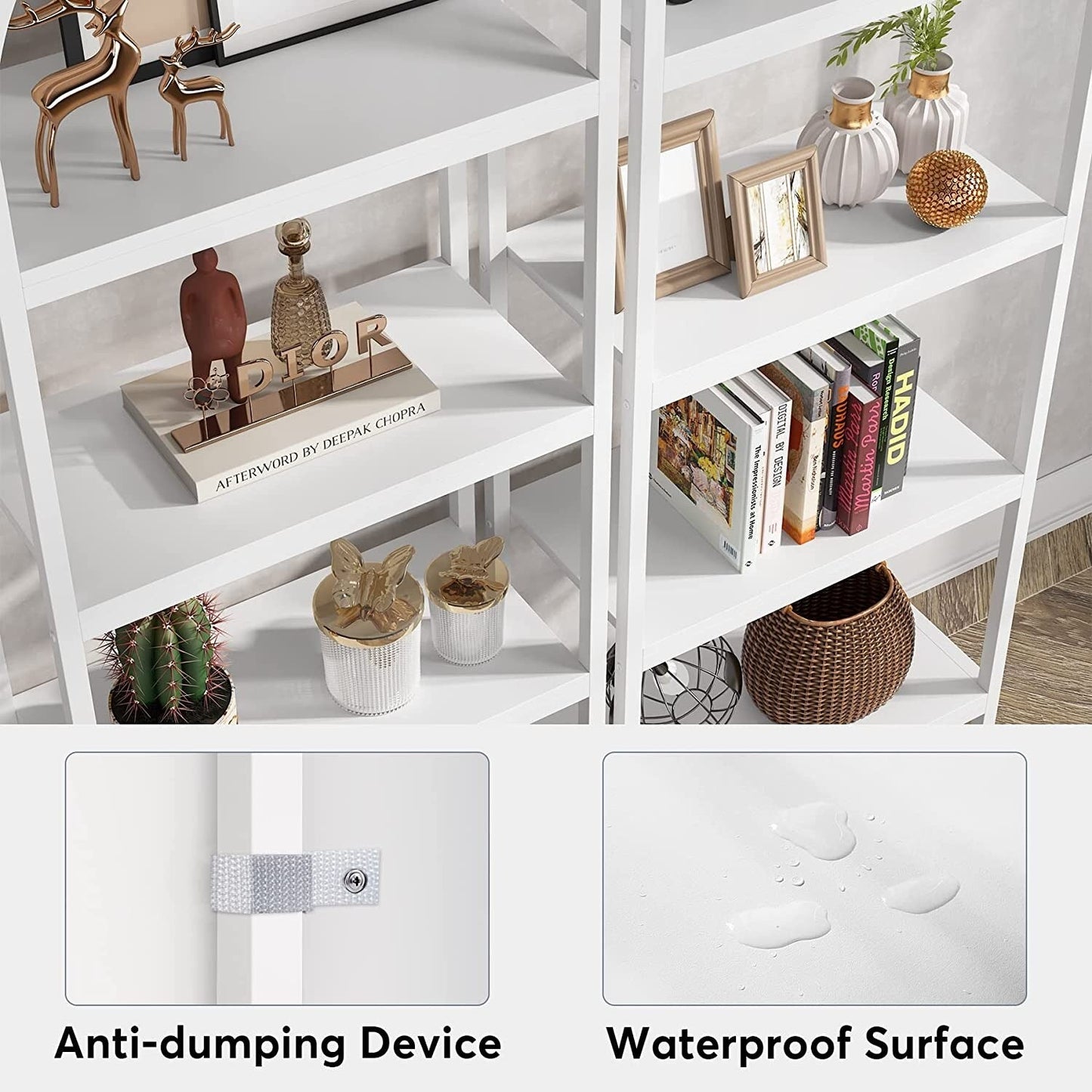 Étagère ouverte, étagères de rangement de style industriel avec structure métallique