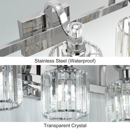 Luminaires modernes à 5 lumières en cristal pour salle de bain