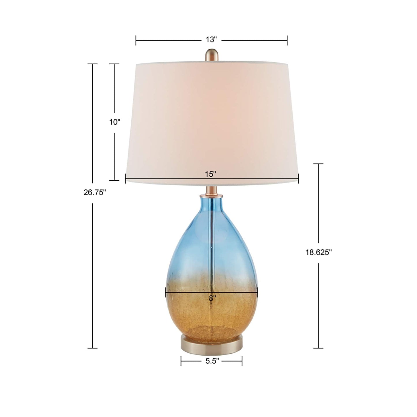 Lampe de table en verre Cortina Ombre de 510 Design, lot de 2