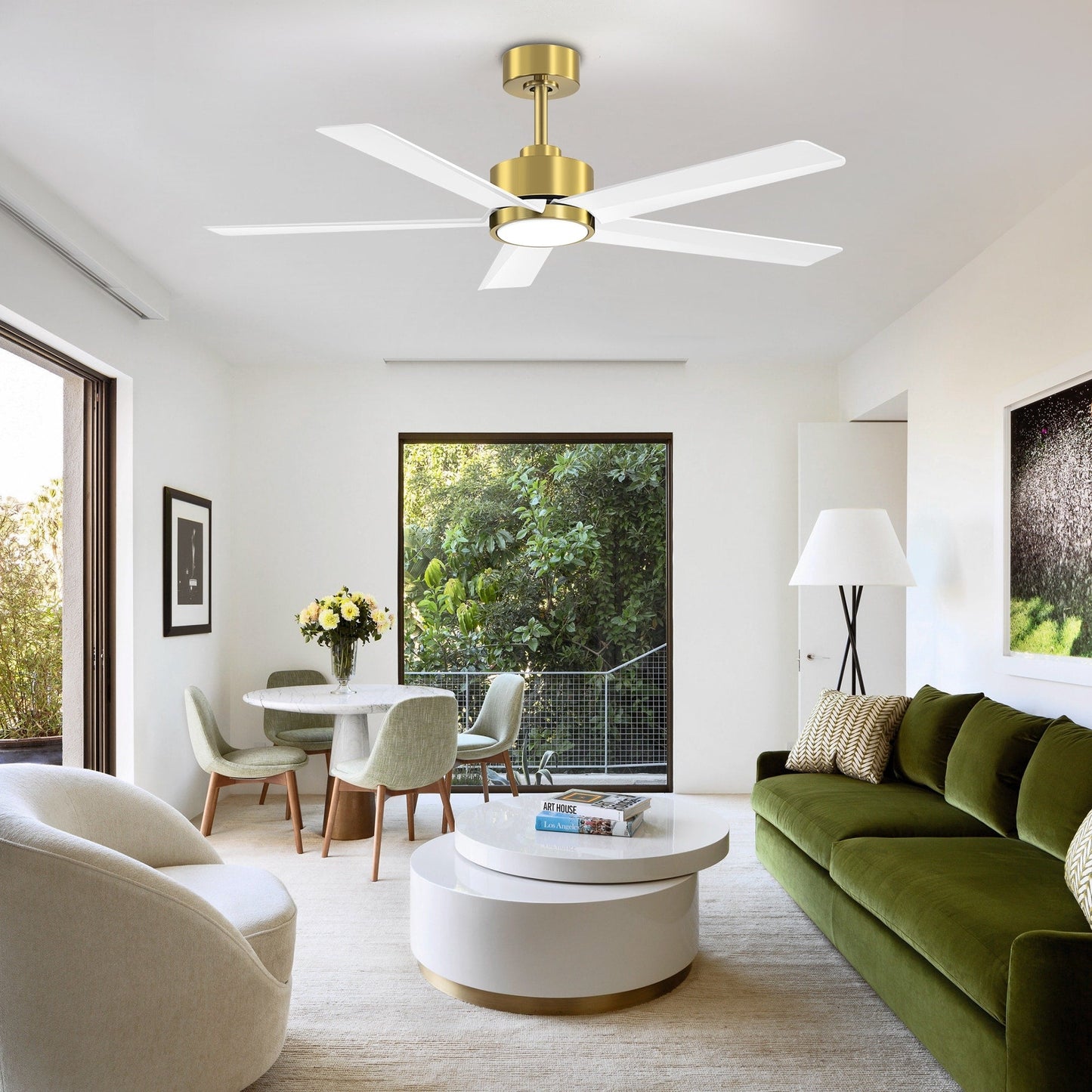 Ventilateur de plafond LED Breezary 65/52/42 à 5 pales avec kit d'éclairage et télécommande