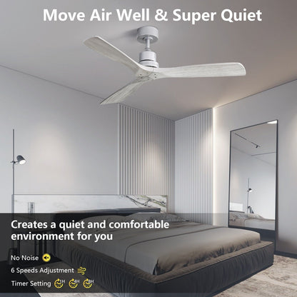 Ventilateur de plafond d'intérieur Sofucor 52 en bois avec éclairage intégré et télécommande (en option).