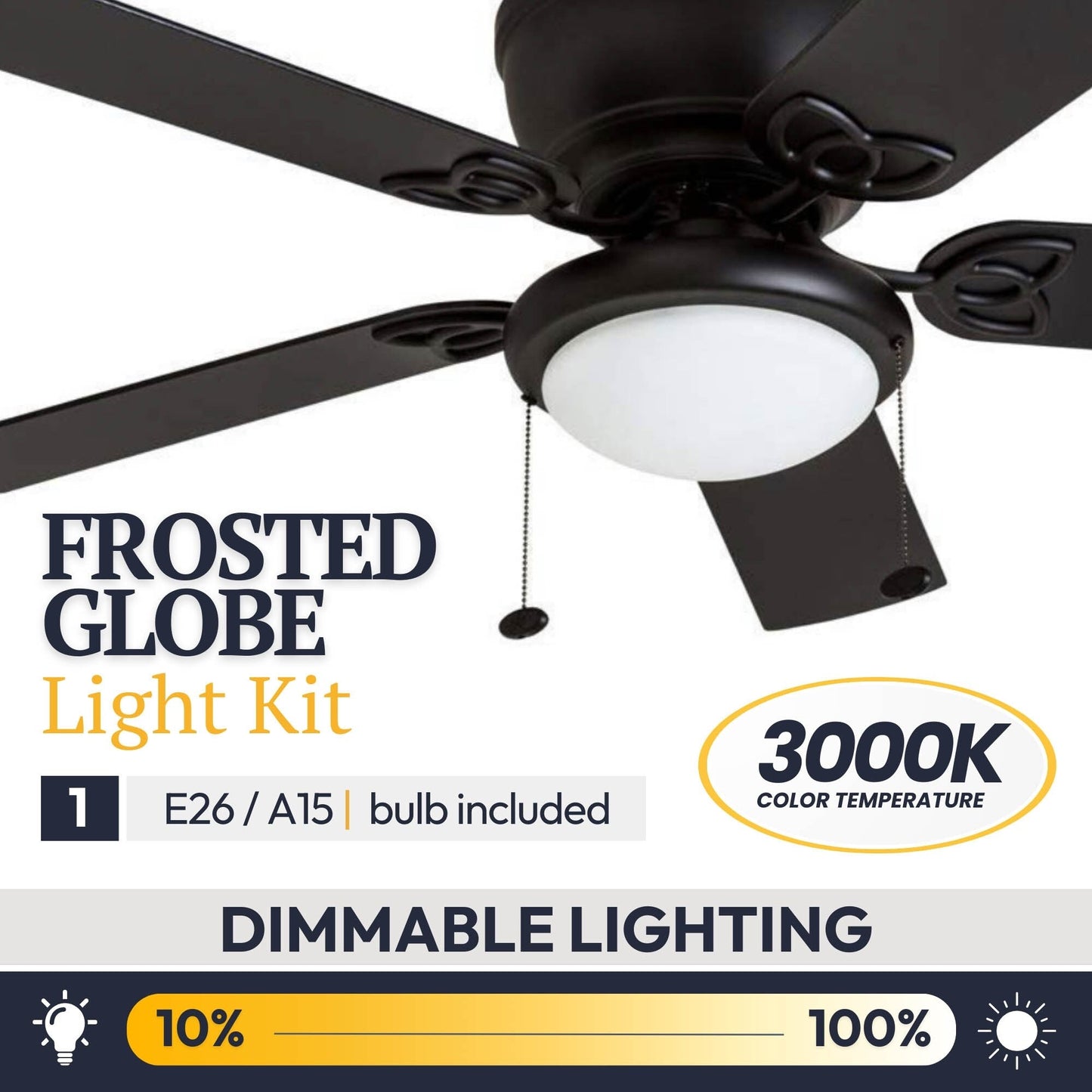 Ventilateur de plafond intérieur traditionnel Prominence Home Benton 52 avec éclairage LED et chaînettes