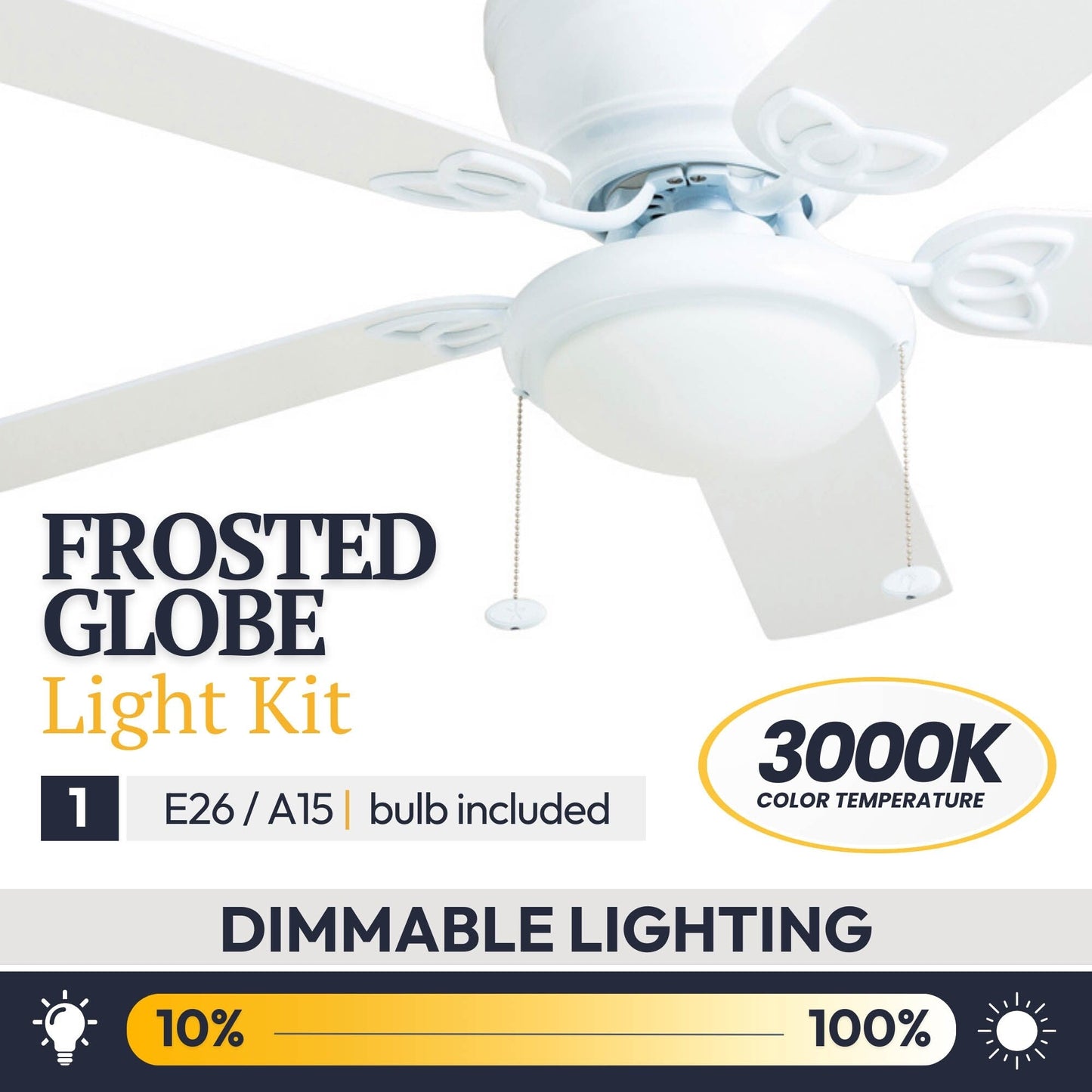 Ventilateur de plafond intérieur traditionnel Prominence Home Benton 52 avec éclairage LED et chaînettes