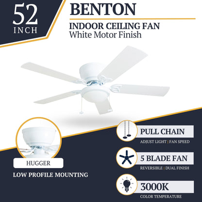 Ventilateur de plafond intérieur traditionnel Prominence Home Benton 52 avec éclairage LED et chaînettes