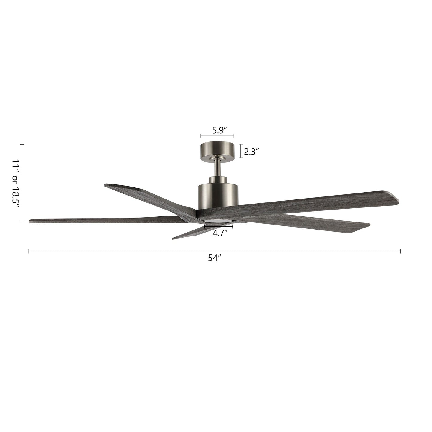 Ventilateur de plafond intérieur WINGBO 54 pouces à moteur CC sans éclairage - Non disponible