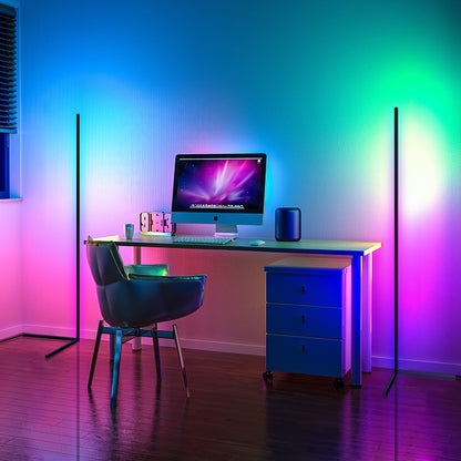 Lampadaire d'angle minimaliste LED en métal RGB 55
