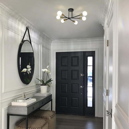 Plafonnier semi-encastré Sputnik moderne en métal léger de 60 cm (23,62 po)