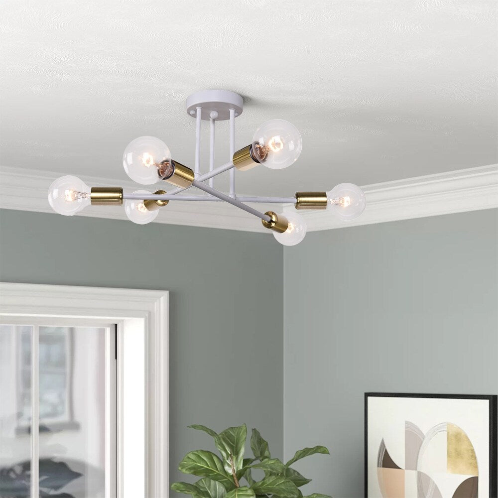 Plafonnier semi-encastré Sputnik moderne en métal léger de 60 cm (23,62 po)