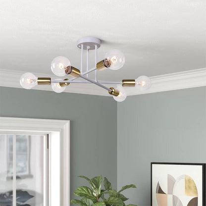 Plafonnier semi-encastré Sputnik moderne en métal léger de 60 cm (23,62 po)