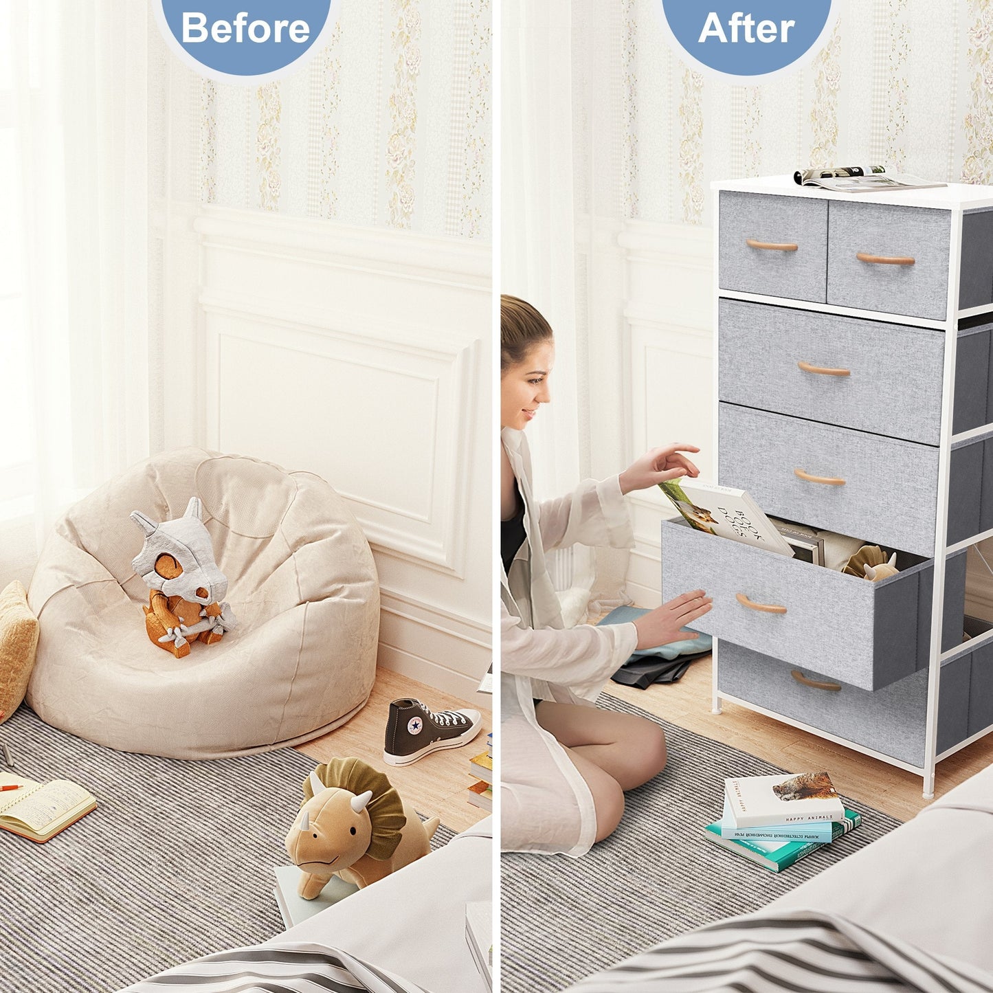 Commode verticale à 6 tiroirs de rangement par Crestlive Products