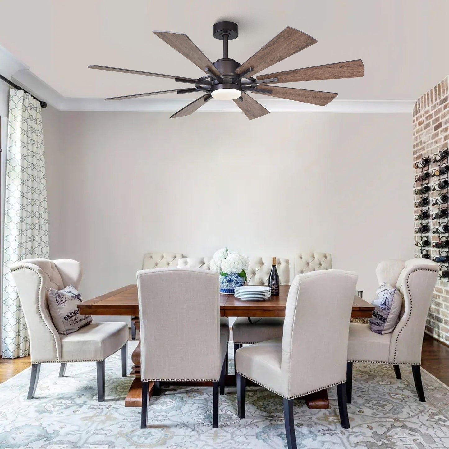 Ventilateur de plafond Parrot Uncle 60 Farmhouse avec éclairage LED intégré et télécommande