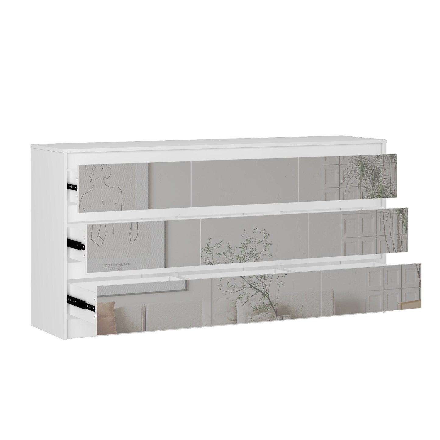 Commode d'appoint à 9 tiroirs 63W pour salon, chambre à coucher