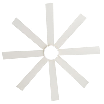 Ventilateur de plafond LED noir à 8 pales de 65 pouces avec éclairage et télécommande