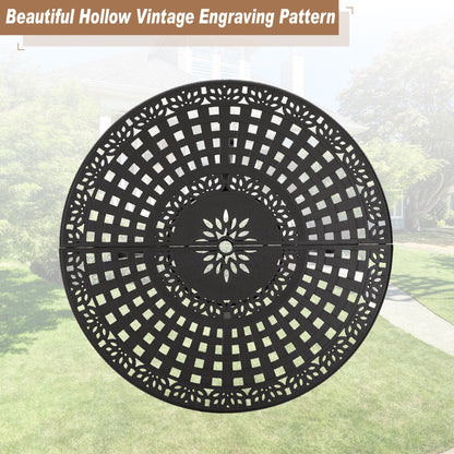 Ensemble de salle à manger/terrasse MAISON ARTS en aluminium moulé avec table ronde et 6 chaises de terrasse en aluminium moulé