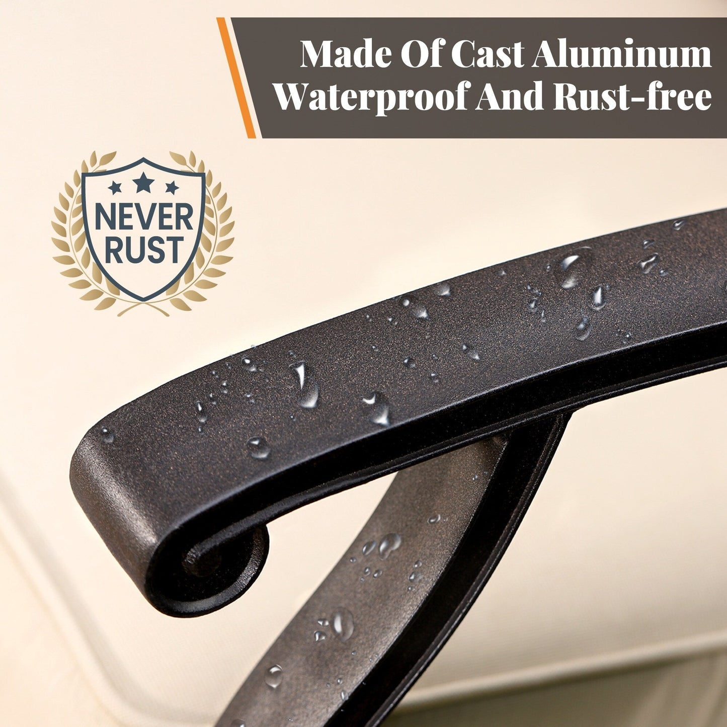 Ensemble de salle à manger/terrasse MAISON ARTS en aluminium moulé avec table ronde et 6 chaises de terrasse en aluminium moulé