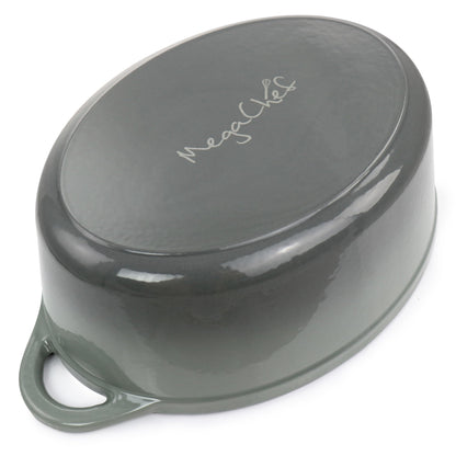 Cocotte ovale en fonte émaillée de 7 litres, couleur Storm Cloud