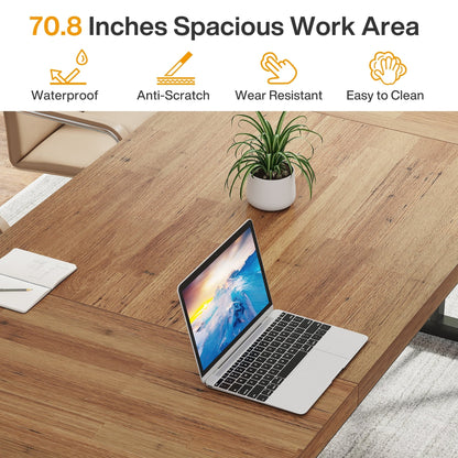 Bureau exécutif de 70,8 pouces, grand poste de travail informatique