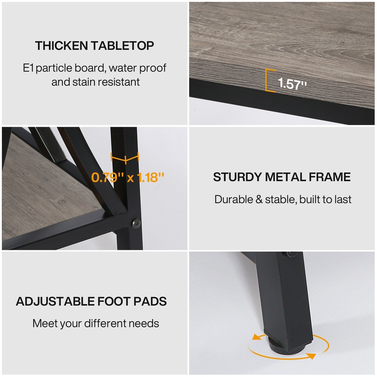 Table console extra longue de 70,9 pouces, table d'appoint pour salon