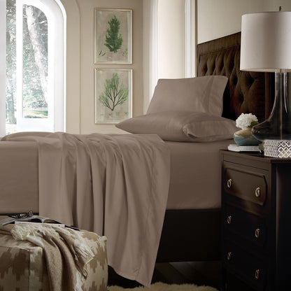 Ensemble de draps en coton 750 fils/cm² à poches extra profondes avec drap plat surdimensionné