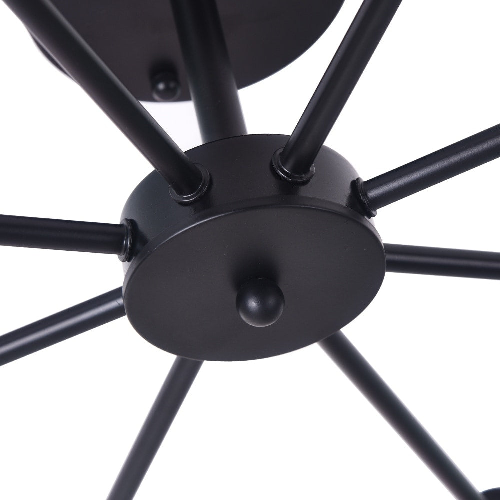 Plafonnier semi-encastré Sputnik noir/doré, idéal pour salon, cuisine, bureau, chambre ou hall d'entrée.