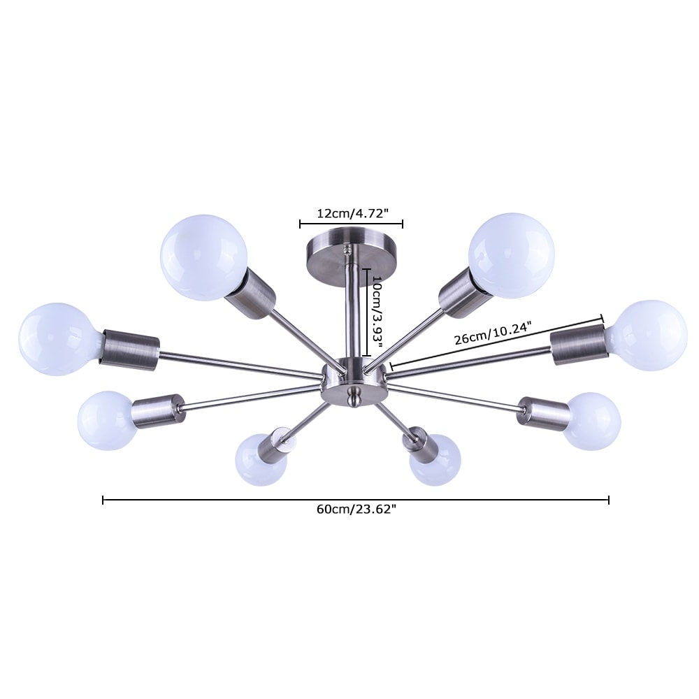 Plafonnier semi-encastré Sputnik noir/doré, idéal pour salon, cuisine, bureau, chambre ou hall d'entrée.