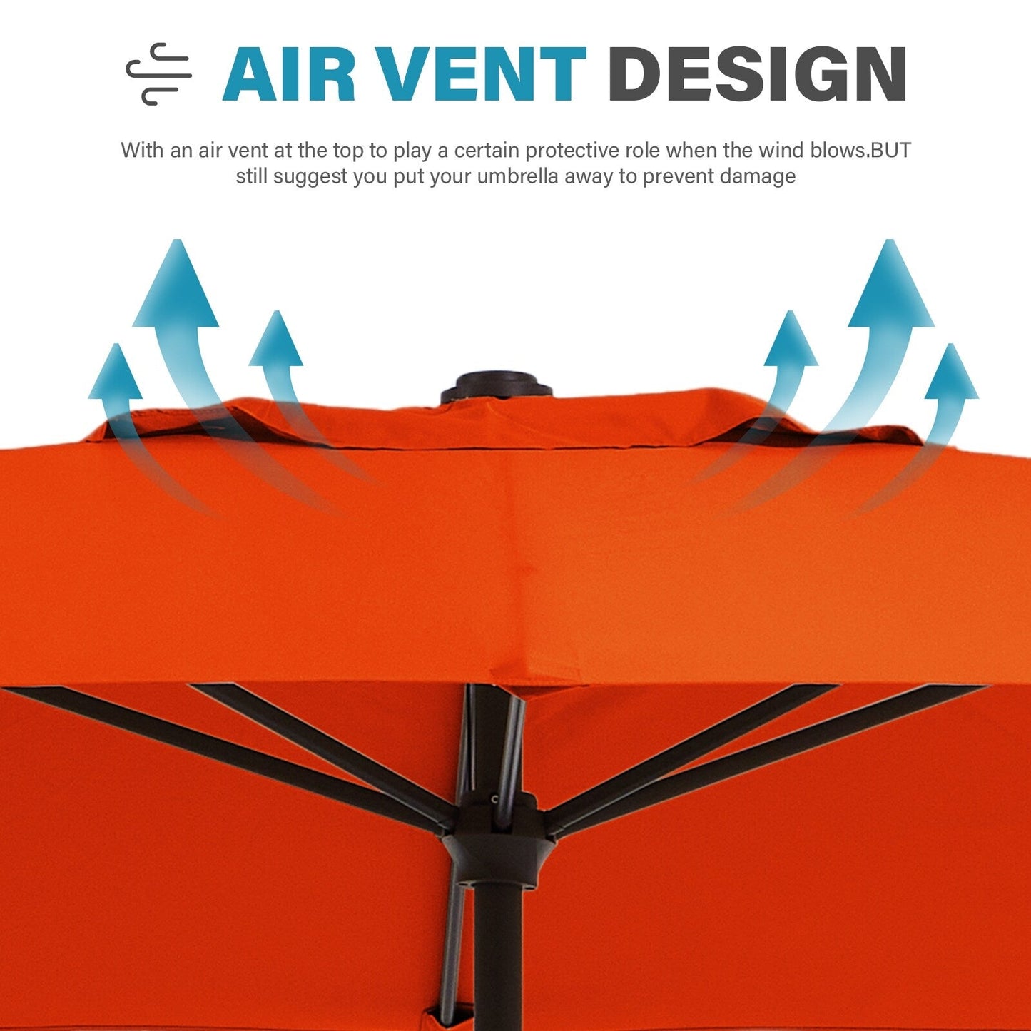 Parasol rectangulaire de terrasse 2,4 x 3 m avec manivelle et inclinaison, résistant aux UV