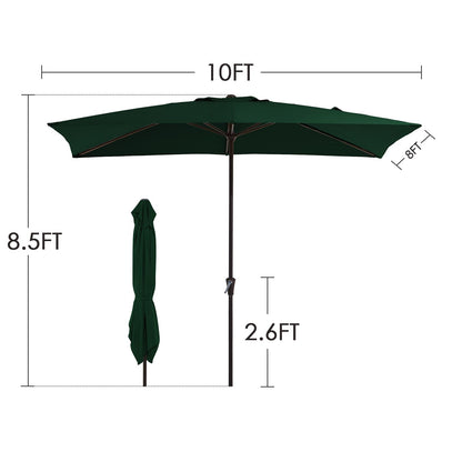 Parasol rectangulaire de terrasse 2,4 x 3 m avec manivelle et inclinaison, résistant aux UV