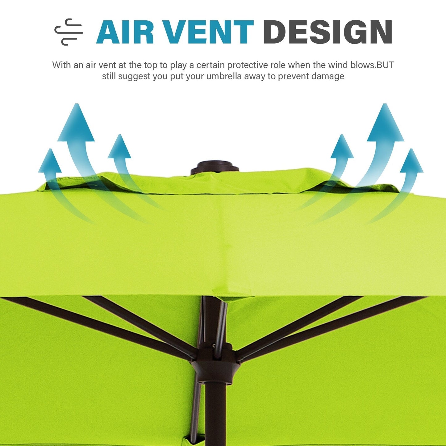 Parasol rectangulaire de terrasse 2,4 x 3 m avec manivelle et inclinaison, résistant aux UV