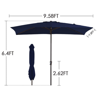 Parasol rectangulaire de terrasse 2,4 x 3 m avec manivelle et inclinaison, résistant aux UV