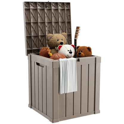 Coffre de rangement extérieur en résine verrouillable pour terrasse