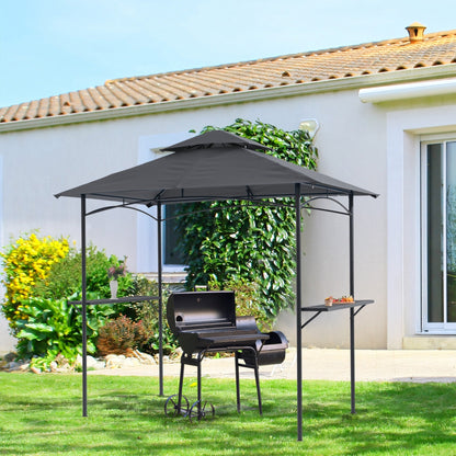 Gazebo extérieur étanche à la pluie pour barbecue, avec double paroi ventilée, 2,4 m x 1,5 m