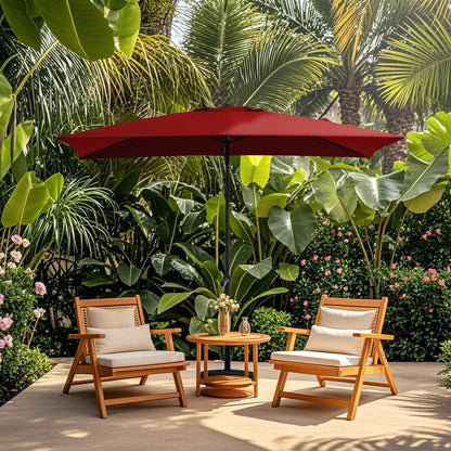Parasol rectangulaire de terrasse 2,4 x 3 m avec manivelle et inclinaison, résistant aux UV