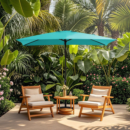 Parasol rectangulaire de terrasse 2,4 x 3 m avec manivelle et inclinaison, résistant aux UV
