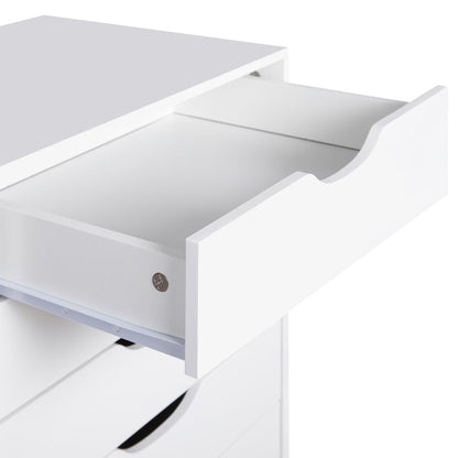 Meuble étroit en bois à 9 tiroirs avec glissières en douceur et étagère de rangement supérieure